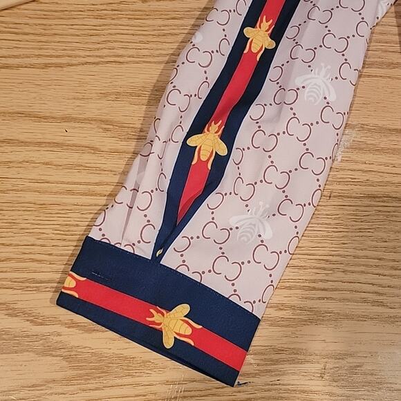 Lai Meng Five Cats. Button Down Blouse with Tie. Size XL. NWT. - Picture 6 of 7